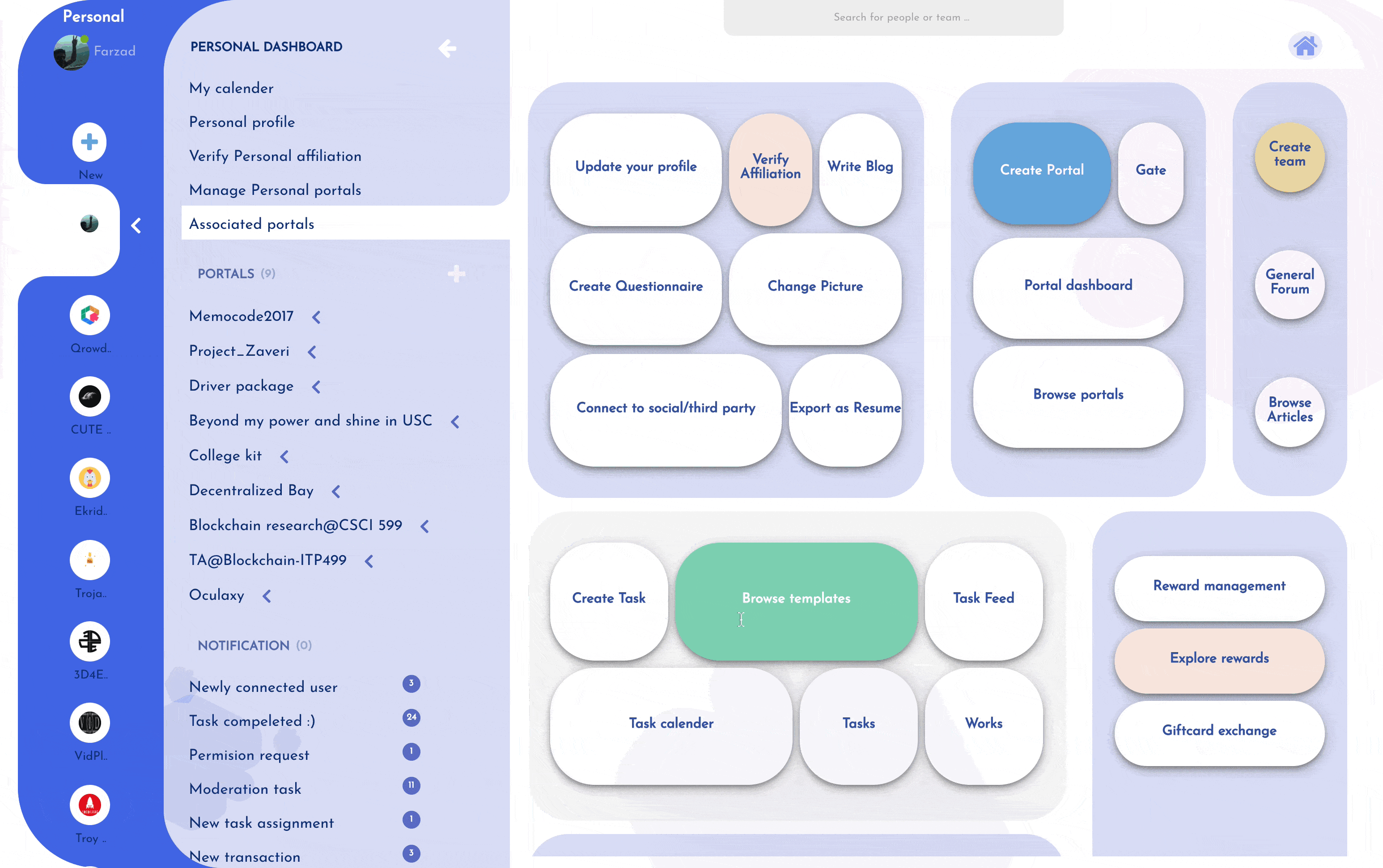 Qrowdify workspace overview