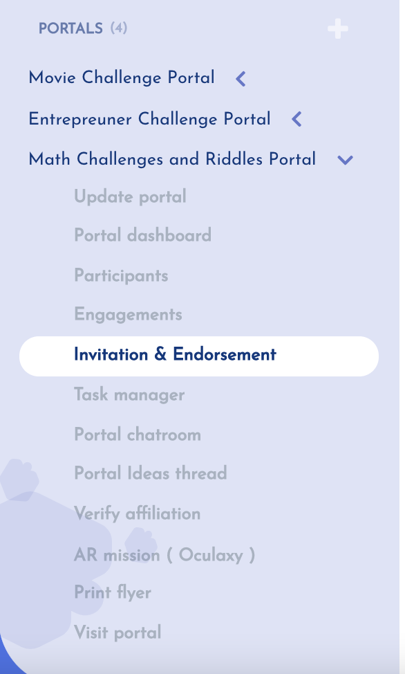 Portal Invitations & Endorsements
